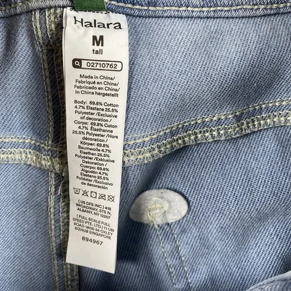 Halara Jeans Womens Sz M Tall Flex Asymmetric Zipper Baggy Wide Leg Stretch - Picture 6 of 13